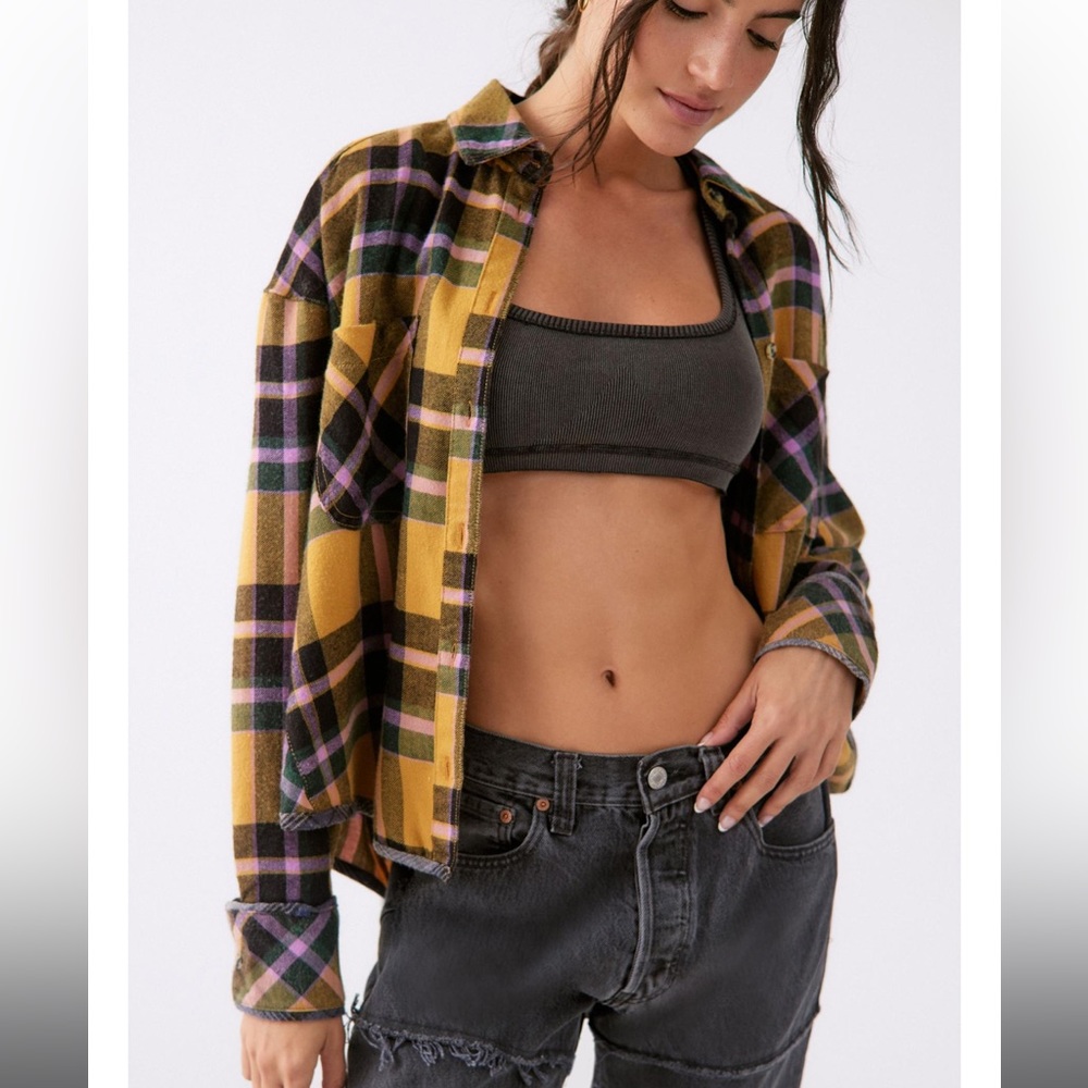 NWT Urban Outfitters BDG Karl Slouchy Flannel Button-Down Shirt Sz Small - Picture 2 of 9